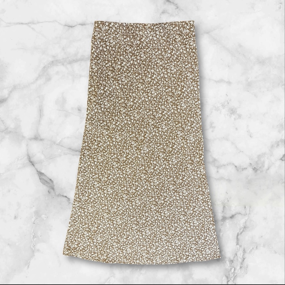 Altar’d State | Floral Midi Skirt | Brown Beige | Size XL - Picture 2 of 13